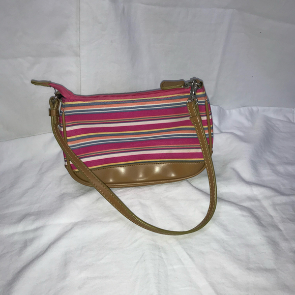 Kate Spade New York Striped Mini Canvas Shoulder Bag EUC - Picture 2 of 4